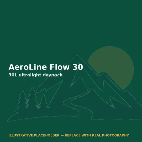 Illustrative placeholder graphic for the AeroLine Flow 30 ultralight daypack