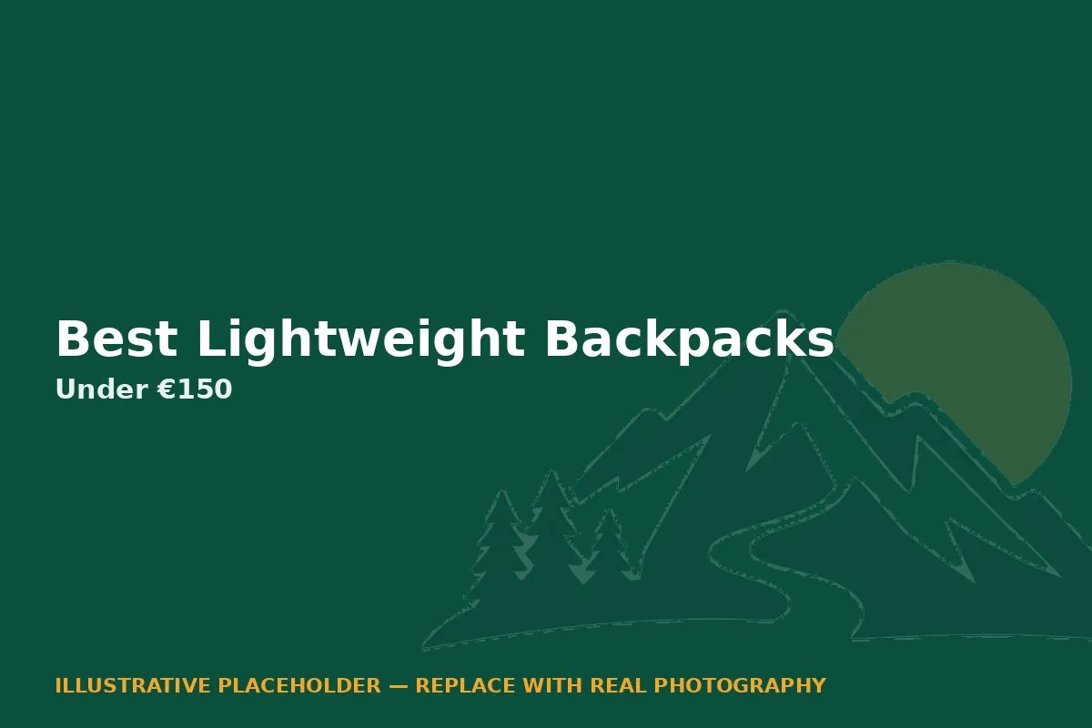 Illustrative placeholder graphic for the best lightweight hiking backpacks under 150 euros guide