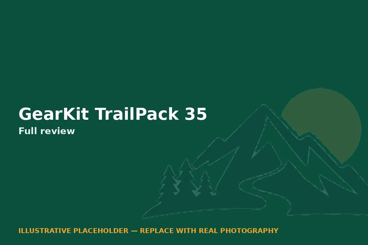 Illustrative placeholder graphic for the GearKit TrailPack 35 review